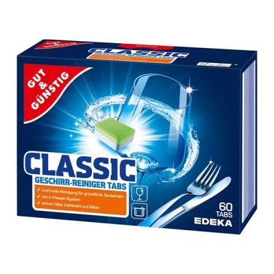 Таблетки для посудомоечных машин Gut & Gunstig Edeka Power Classic 60 шт.